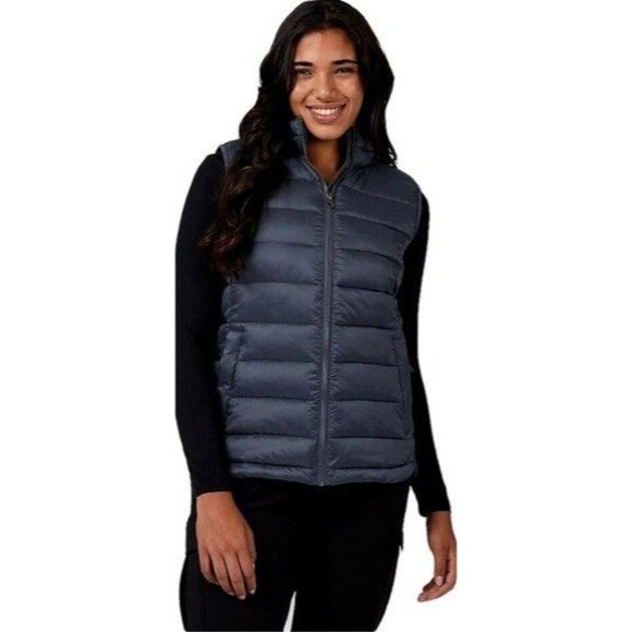 NWT 32 LADIES DEGREES HEAT LIGHTWEIGHT PACKABLE PUFFER VEST NAVY MEDIUM - Picture 1 of 3